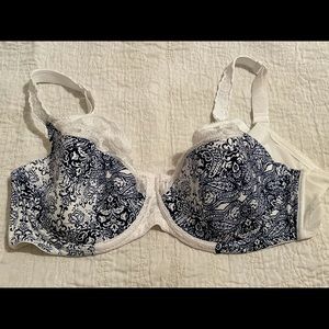 Cacique blue white bra